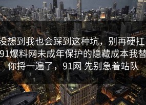 没想到我也会踩到这种坑，别再硬扛：91爆料网未成年保护的隐藏成本我替你捋一遍了，91网 先别急着站队