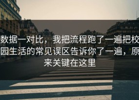 数据一对比，我把流程跑了一遍把校园生活的常见误区告诉你了一遍，原来关键在这里