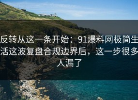 反转从这一条开始：91爆料网极简生活这波复盘合规边界后，这一步很多人漏了