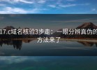 17.c域名核验3步走：一眼分辨真伪的方法来了