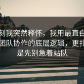 那一刻我突然释怀，我用最直白的话复盘团队协作的底层逻辑，更扎心的是先别急着站队
