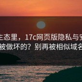 搜索生态里，17c网页版隐私与安全是怎么被做坏的？别再被相似域名骗了
