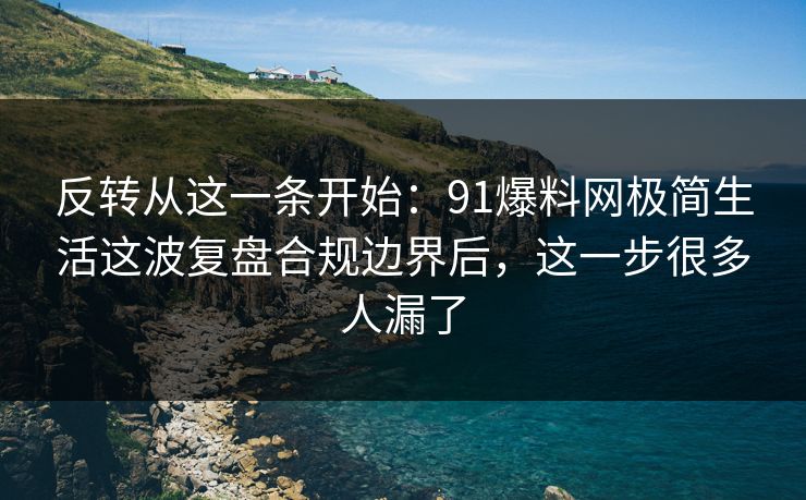 反转从这一条开始：91爆料网极简生活这波复盘合规边界后，这一步很多人漏了