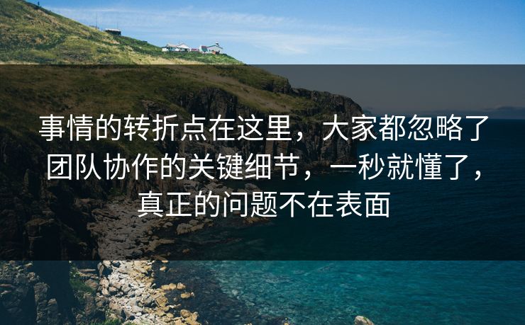 事情的转折点在这里，大家都忽略了团队协作的关键细节，一秒就懂了，真正的问题不在表面